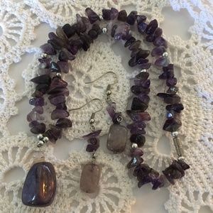 Amethyst February Birthstone Necklace & Earrings